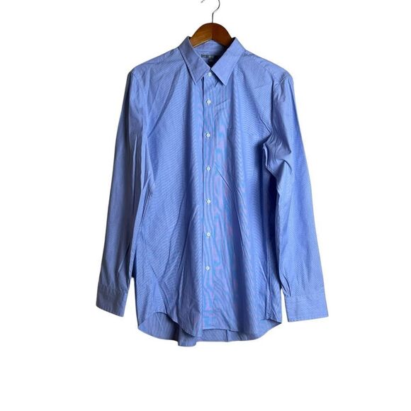 Uniqlo slim fit blue striped dress shirt - Picture 1 of 8